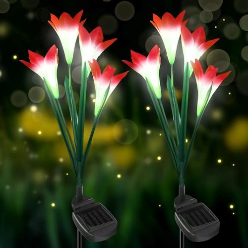 2 LED Solar Lily Flower Garden Lights ~ Mitch's Backyard