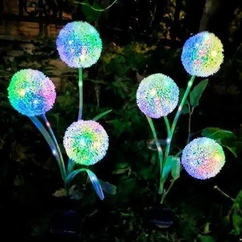 2 LED Solar Dandelion Garden Light Set ~ Mitch's Backyard