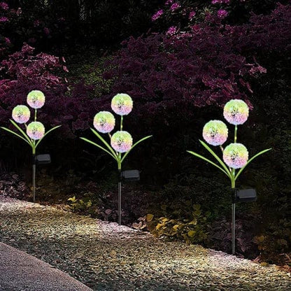 2 LED Solar Dandelion Garden Light Set ~ Mitch's Backyard