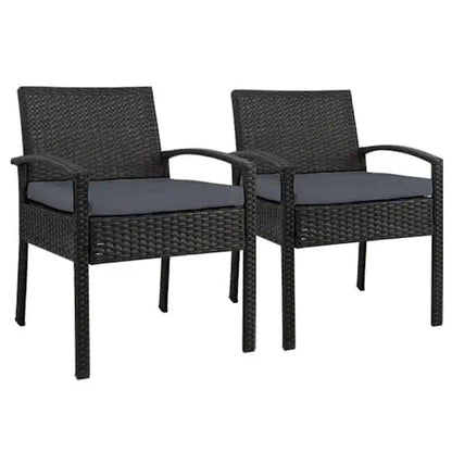 2 Rattan Armchair Patio Set