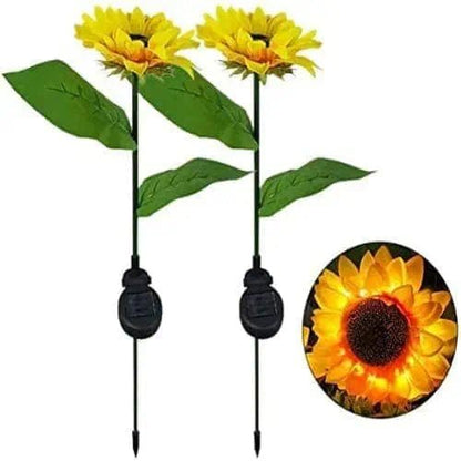 2 Solar LED Sunflowers Garden Lights ~ Mitch's Backyard