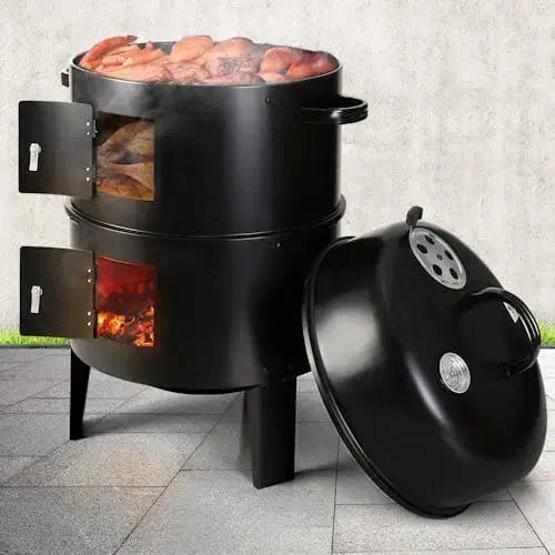 3-in-1 Charcoal BBQ Smoker Griller & Roaster ~ Mitch's Backyard