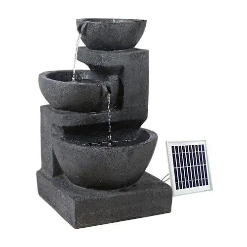 3-Tier Solar-Powered Water Fountain With LED Lights ~ Mitch's Backyard