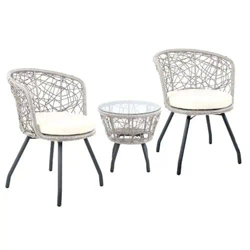 3 PC Rattan Bistro Set ~ Mitch's Backyard