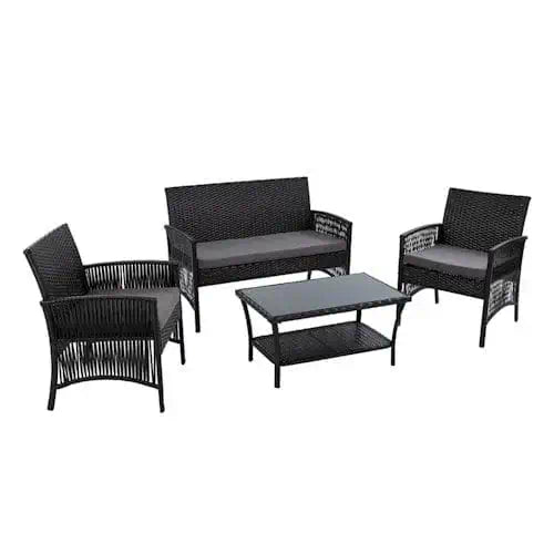 4 PC Rattan Furniture Set ~ Mitch's Backyard