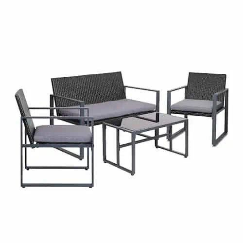 4 PC Rattan Patio Set ~ Mitch's Backyard