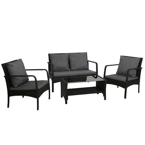 4 PC Rattan Patio Set ~ Mitch's Backyard