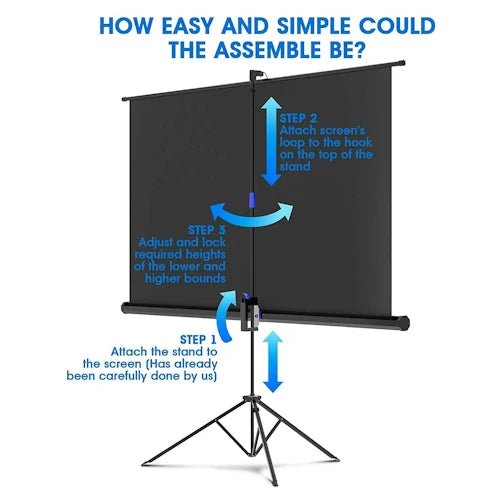 4:3 HD Portable Pull Up Projector Screen With Tripod ~ Mitch's Backyard