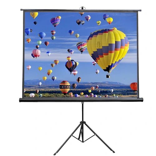 4:3 HD Portable Pull Up Projector Screen With Tripod ~ Mitch's Backyard