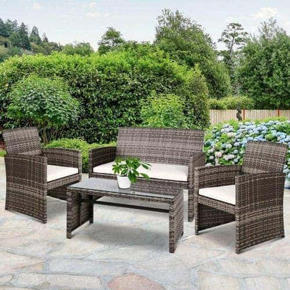 4 PC Rattan Patio Set ~ Mitch's Backyard