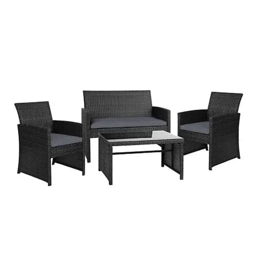 4 PC Rattan Patio Set ~ Mitch's Backyard