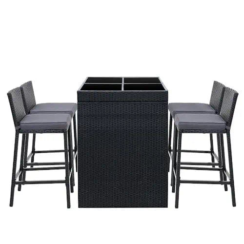 5 PC Rattan Dining / Bar Furniture Set ~ Mitch's Backyard