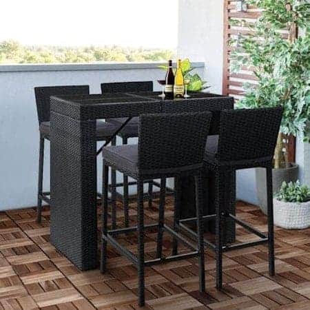 5 PC Rattan Dining / Bar Furniture Set ~ Mitch's Backyard