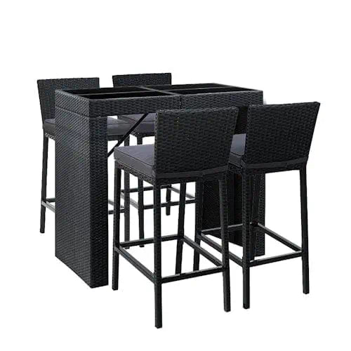 5 PC Rattan Dining / Bar Furniture Set ~ Mitch's Backyard