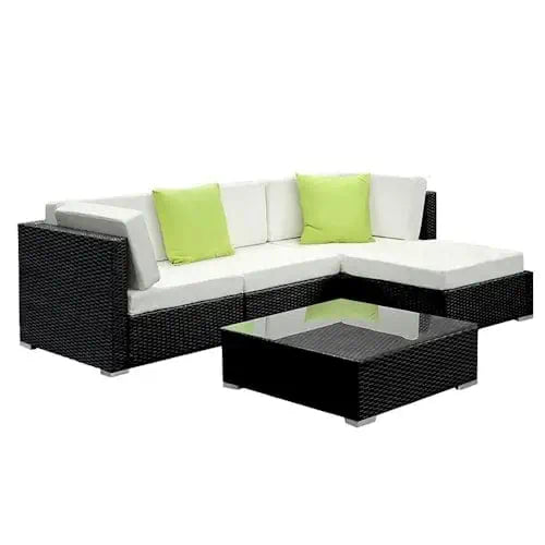 5 PC Rattan Sectional Furniture Set ~ Mitch's Backyard