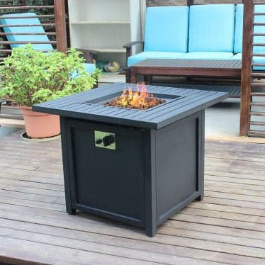 50 000 BTU Propane Slat Top Fire Pit Table ~ Mitch's Backyard