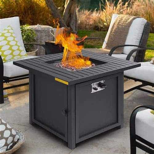 50 000 BTU Propane Slat Top Fire Pit Table ~ Mitch's Backyard