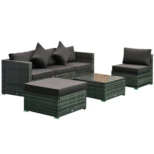 6 PC Rattan Deluxe Patio Set ~ Mitch's Backyard