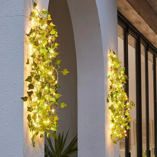 LED Solar Leaves String Light