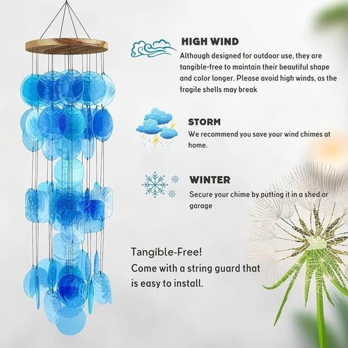 Blue Capiz Shell Wind Chimes ~ Mitch's Backyard