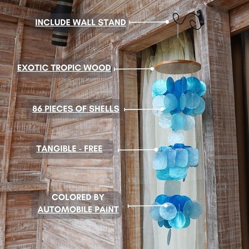 Blue Capiz Shell Wind Chimes ~ Mitch's Backyard