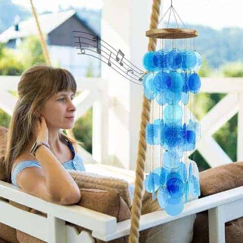 Blue Capiz Shell Wind Chimes ~ Mitch's Backyard