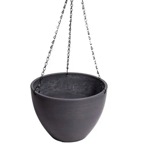 Hanging Rustic Grey Planter With Chains ~ Mitch's Backyard