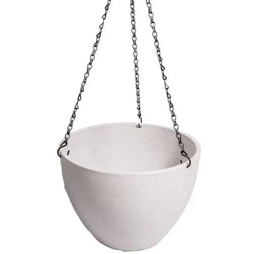 Hanging Rustic White Planter With Chains ~ Mitch's Backyard