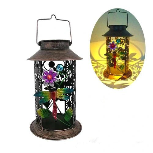 Iron LED Solar Garden Lantern ~ Mitch's Backyard