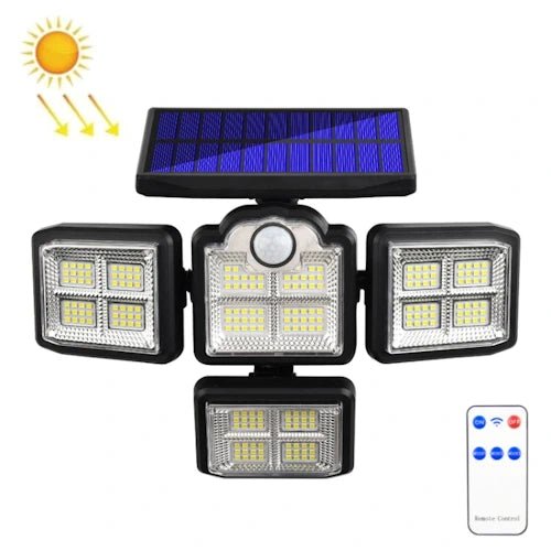 LED Solar 4 - Head Adjustable Wall Light / Remote Control ~ Mitch's Backyard