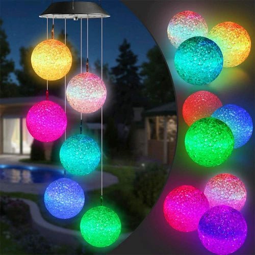 LED Solar Crystal Ball Wind Chime ~ Mitch's Backyard