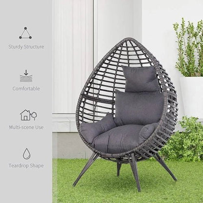 Rattan Teardrop Lounge Chair ~ Mitch's Backyard