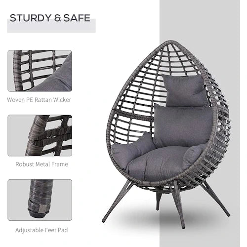 Rattan Teardrop Lounge Chair ~ Mitch's Backyard