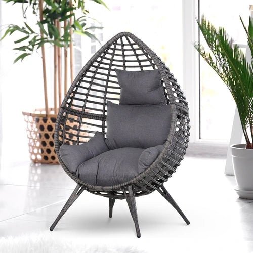 Rattan Teardrop Lounge Chair ~ Mitch's Backyard