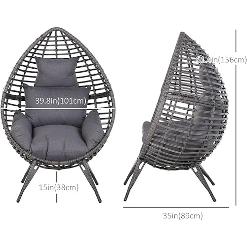 Rattan Teardrop Lounge Chair ~ Mitch's Backyard