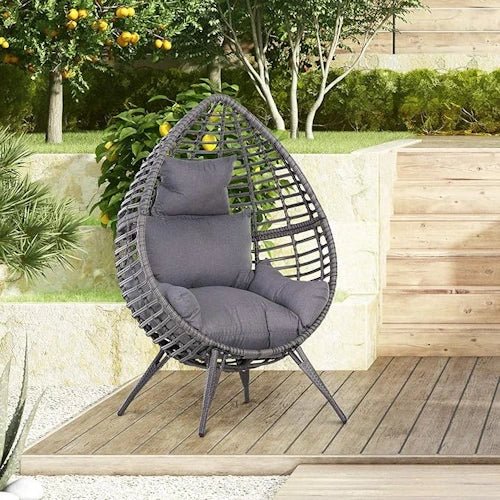 Rattan Teardrop Lounge Chair ~ Mitch's Backyard