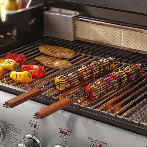 Stainless - Steel Grill Mesh BBQ Skewers ~ Mitch's Backyard