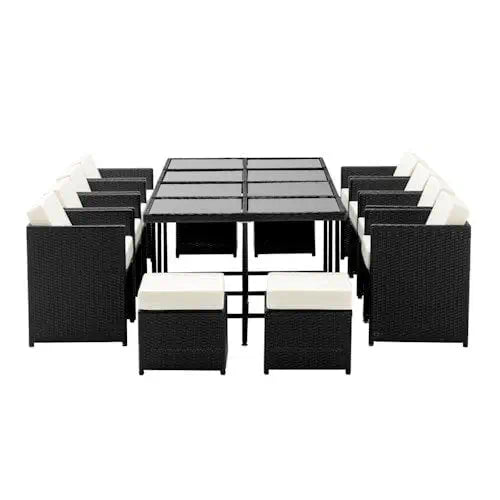 13 PC Rattan Dining Patio Furniture Set ~ Mitch's Backyard