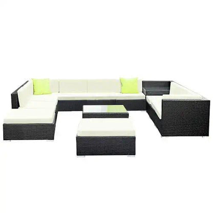 13 PC Rattan Sectional Patio Furniture Set ~ Mitch's Backyard