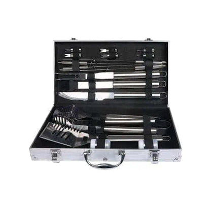 18 PC Stainless Steel BBQ Tool Set ~ Mitch's Backyard