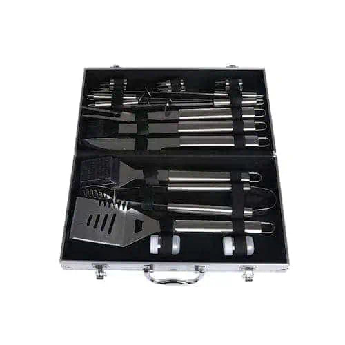 18 PC Stainless Steel BBQ Tool Set ~ Mitch's Backyard