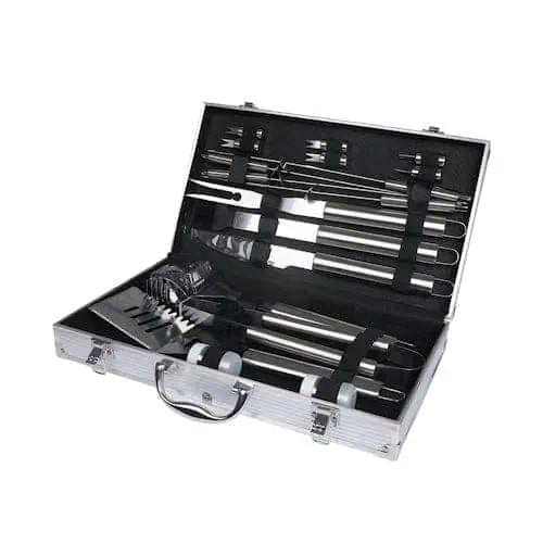 18 PC Stainless Steel BBQ Tool Set ~ Mitch's Backyard